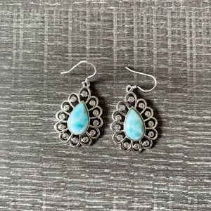 Gemstone with CZ earrings